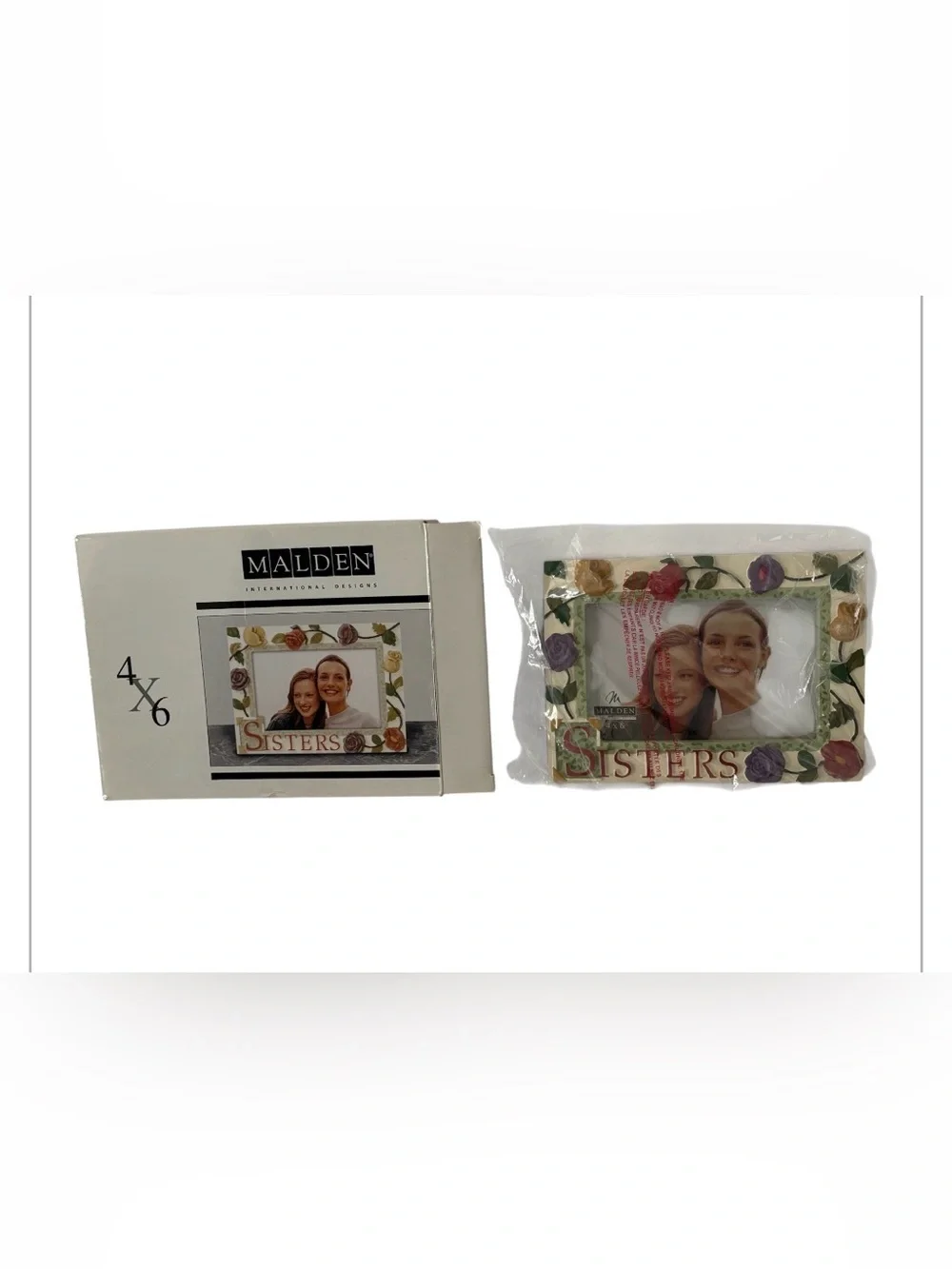 Malden Floral 'Sisters' Picture Frame with Red, Purple, Green Accents